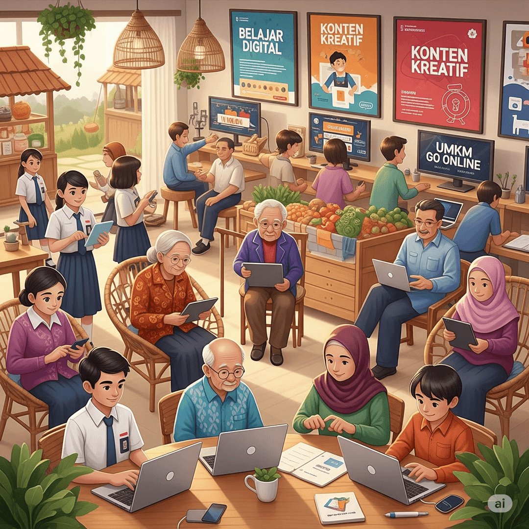 Ilustrasi komunitas digital Sapadigi